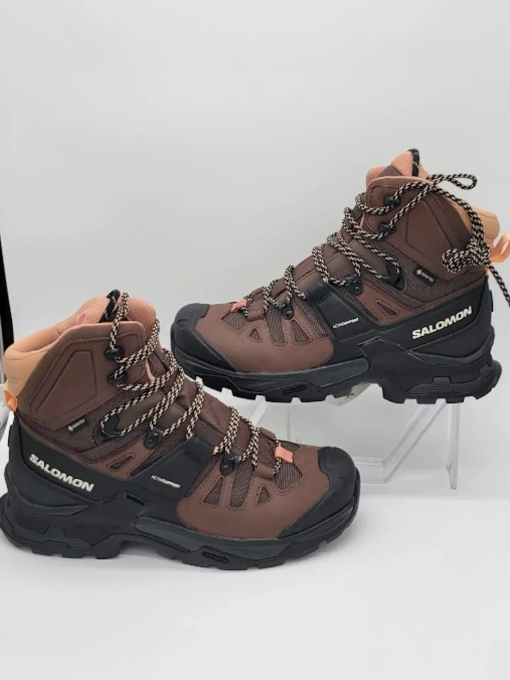 SALOMON Quest 4 GTX Women’s 9 Hiking Backpacking Boots Brown Black Gore-Tex NWT